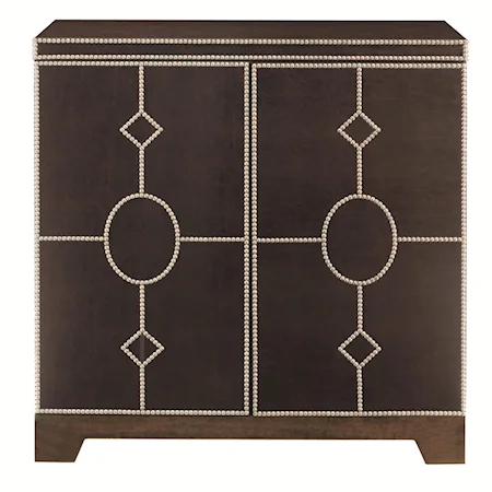 Leather Chest with Decorative Nailhead Pattern